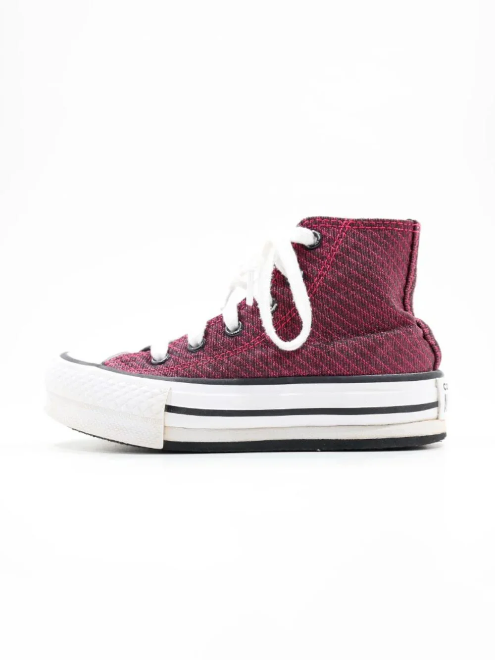 Converse Chuck Taylor All Star Lift Red Sparkle High Top Sneakers - Kids 11